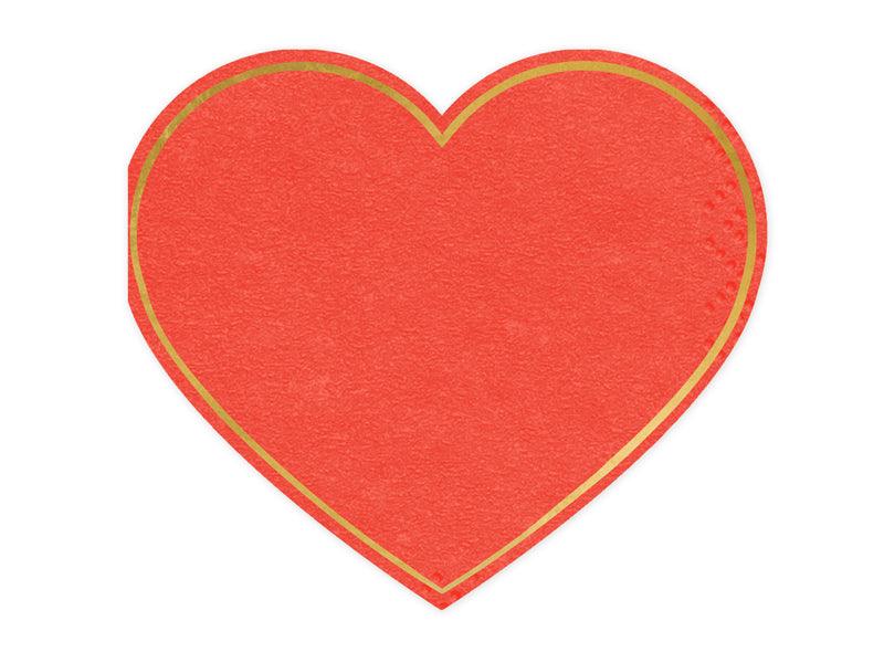 Papierservietten Herz, rot, 14.3x12.5 cm (1 VPE / 20 Stk.) - FeierGlanz